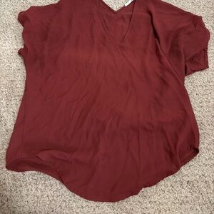 Women's V-Neck Top - Rich Brown